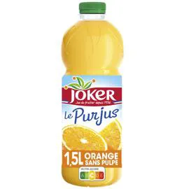 JOKER Jus d'orange sans pulpe sans sucres ajoutés 1,5l