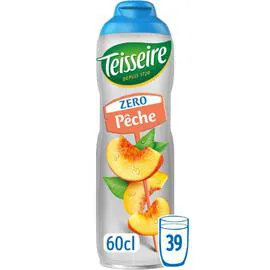 TEISSEIRE Boisson concentrée Zéro, sans sucre, pêche 60cl
