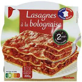 AUCHAN Lasagnes bolognaise barquette 3 min micro ondes 300g