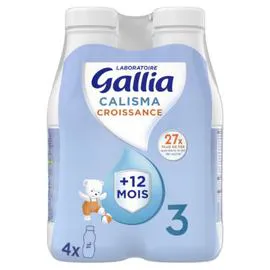 GALLIA Lait bébé liquide de croissance 3ème âge 12-36 mois Calisma 4x1l