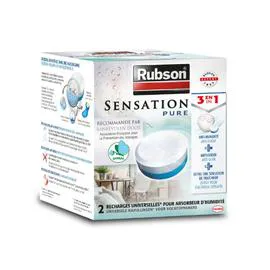 RUBSON 2 recharges pour absorbeur d'humidité, Sensation Pure 600g