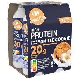 CARREFOUR SENSATION Spécialité à boire protéiné cookie 4x190g