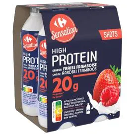 CARREFOUR SENSATION Spécialité à boire protéiné fraise 4x190g