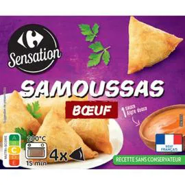 CARREFOUR SENSATION Samoussas bœuf 220g