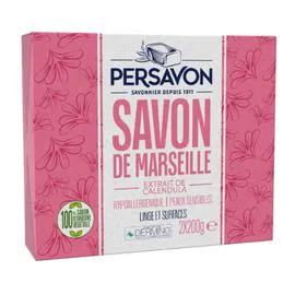 PERSAVON Savon Solide de Marseille Extrait de Calendula Hypoallergénique 2x200g