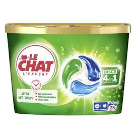 LE CHAT Capsules Lessive 4en1 Discs Anti-Taches x25