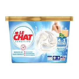 LE CHAT Capsules Lessive 4en1 Discs à l'Aloe Vera & Savon de Marseille x23