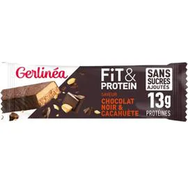 GERLINÉA Barre Fit & Protein Saveur Chocolat Noir et Cacahuète Sans Sucres Ajoutés 45g
