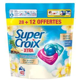 SUPER CROIX Capsules Lessive Bora Bora aux Fleurs de MonoÏ et Aloé Vera x40