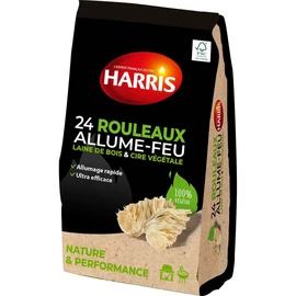 Allume-feu en rouleaux de laine de bois et cire végétale (x24)